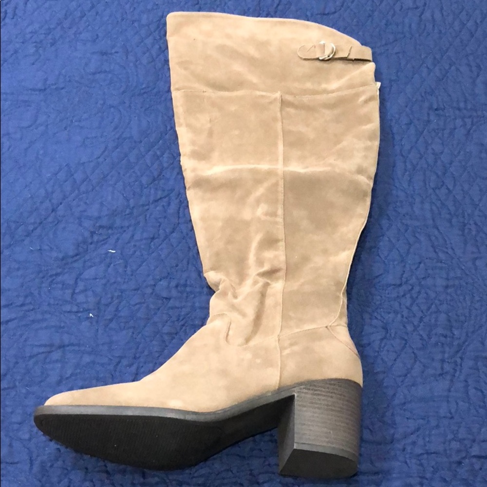 Maurice’s tan over the knee boots